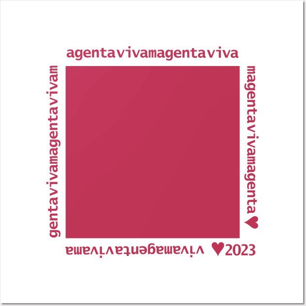 Viva Magenta Color of the Year 2023 Swatch Wall Art by ellenhenryart